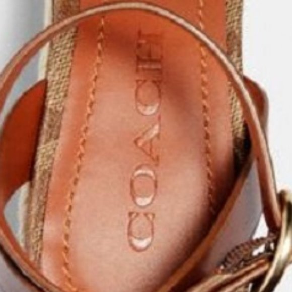 $89*NEW!! COACH Piper Espadrille Heel Khaki/Sa… - Picture 5 of 8